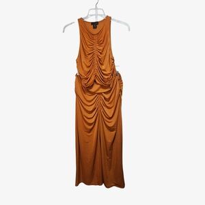 House of Harlow 1960 Women’s Muted Rust Orange Ruched Skirt & Top Set Size Large